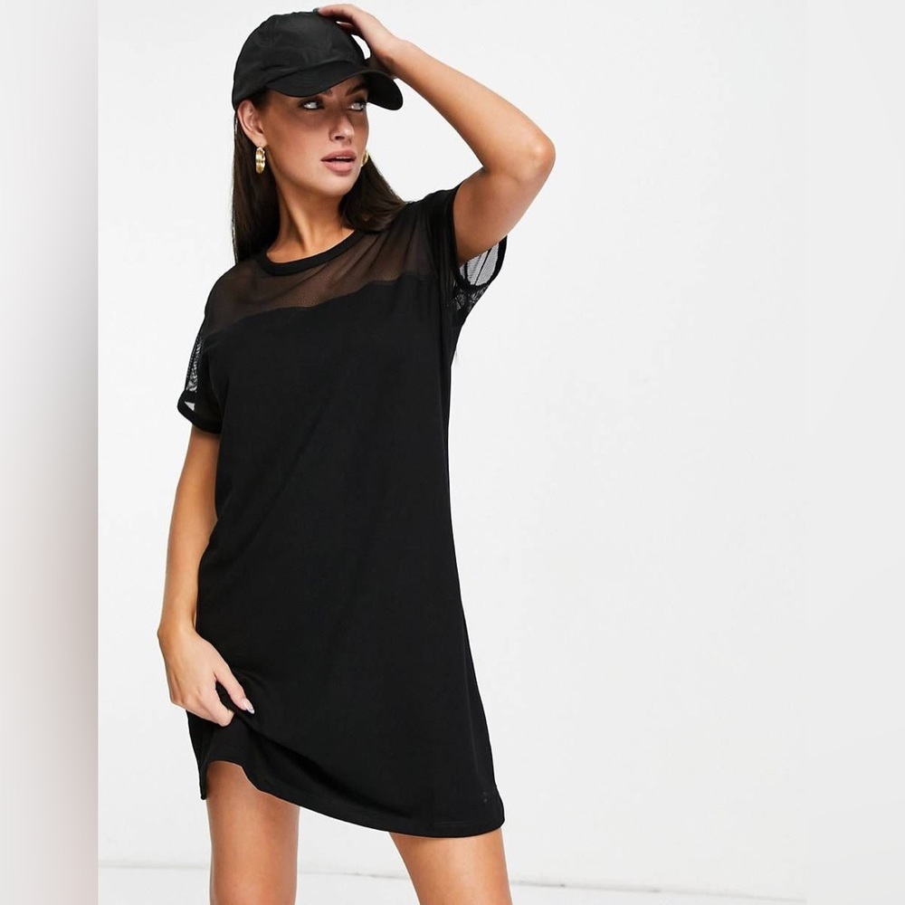 DKNY Womens Sport Mesh-Blocked T-Shirt Dress S NWT